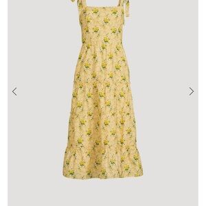 PAIGE Yellow Floral Midi Dress